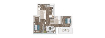B1B Floor Plan at Sinclaire on Seminary, Alexandria, 22311