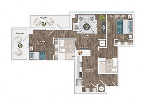 B6D Floor Plan at Sinclaire on Seminary, Alexandria, VA 22311
