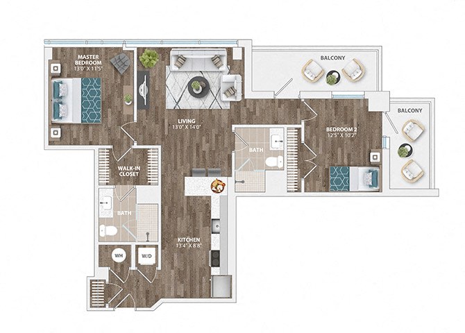 B7D Floor Plan at Sinclaire on Seminary, Virginia, 22311