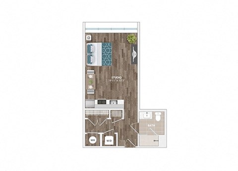 S1A Floor Plan at Sinclaire on Seminary, Alexandria