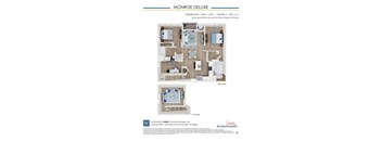 3 bedroom floor plan  monarch  750 sq ft  the residences at