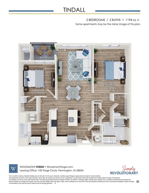 3d floor plan of a 1st floor renovated apartment