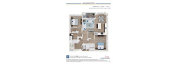 dimensional floor plan for a 1 bedroom apartment