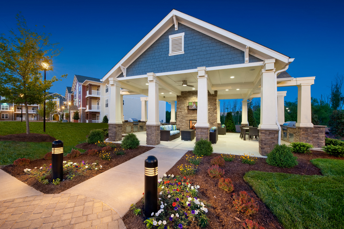 the preserve at cardinal heights apartments exterior view at night