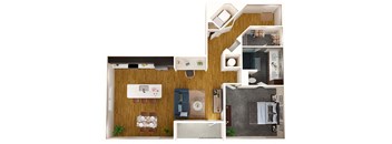 a floor plan of a house with a bedroom and a living room