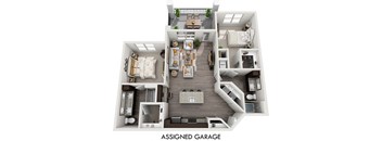a 2 bedroom house plan with a bedroom and a living room