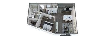a1 floor plan  1 bedroom with 2 baths  129