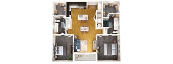 a floor plan of a house with a bedroom and a bathroom