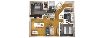 a floor plan of a house with a bedroom and a living room