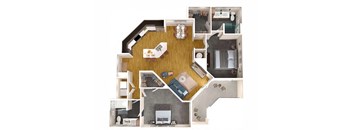 a floor plan of a home with a bedroom and a living room