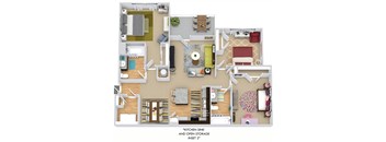 Sanderling. 3 bedroom apartment. Kitchen with island open to living/dinning rooms. 2 full bathroom. Walk-in closets. Patio/balcony.