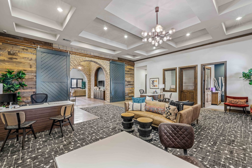 a lobby and leasing office at bexley mansfield