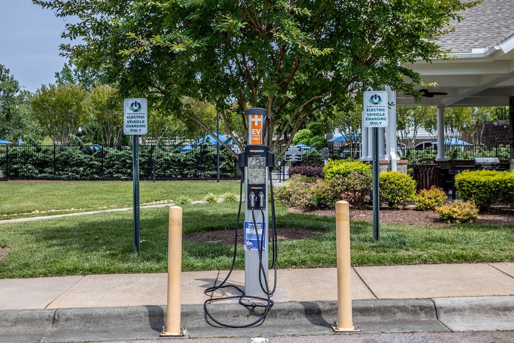 an electric car charging station