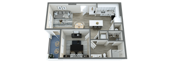 a floor plan of a house with a bedroom and a living room