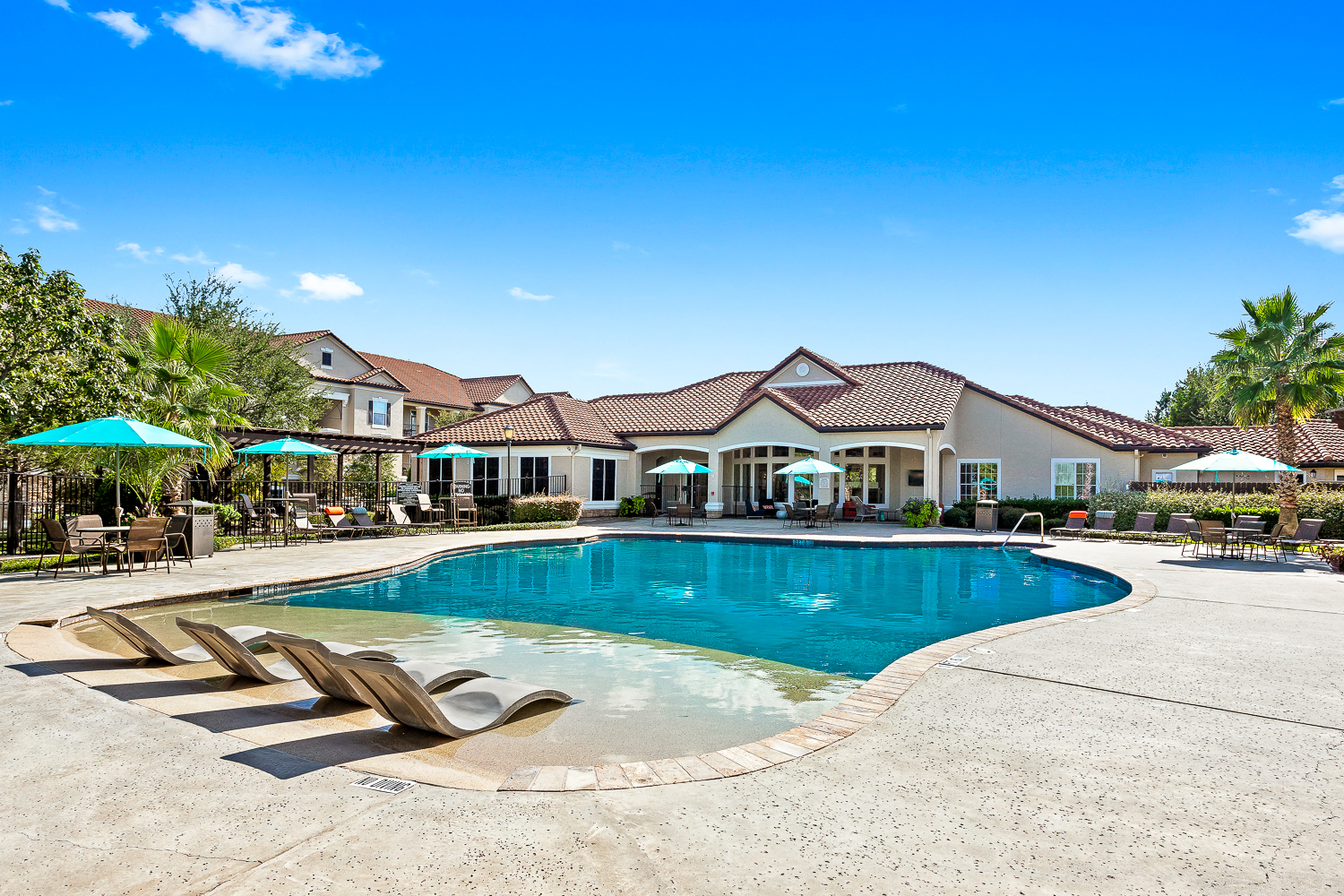 the swimming pool at our apartments