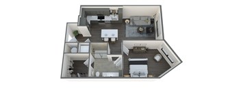 a1 floor plan  1 bedroom with 2 baths  129