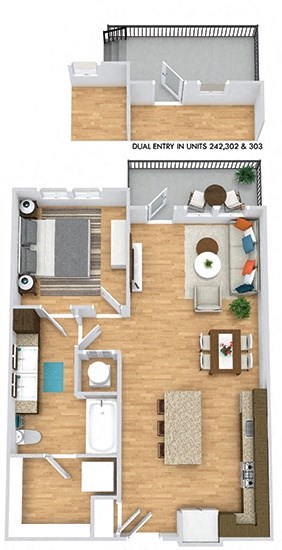 a floor plan of a house with a bedroom and a living room