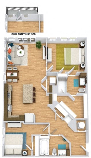 a floor plan of a room with a bedroom and a bathroom