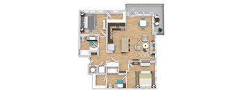 a floor plan of a house with a bedroom and a living room