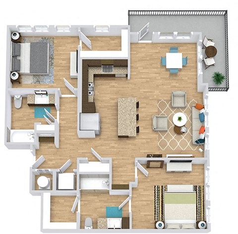 a floor plan of a house with a bedroom and a living room