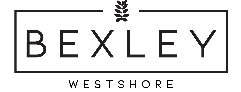 A logo with the text "BEXLEY WESTSHORE" in a green frame.