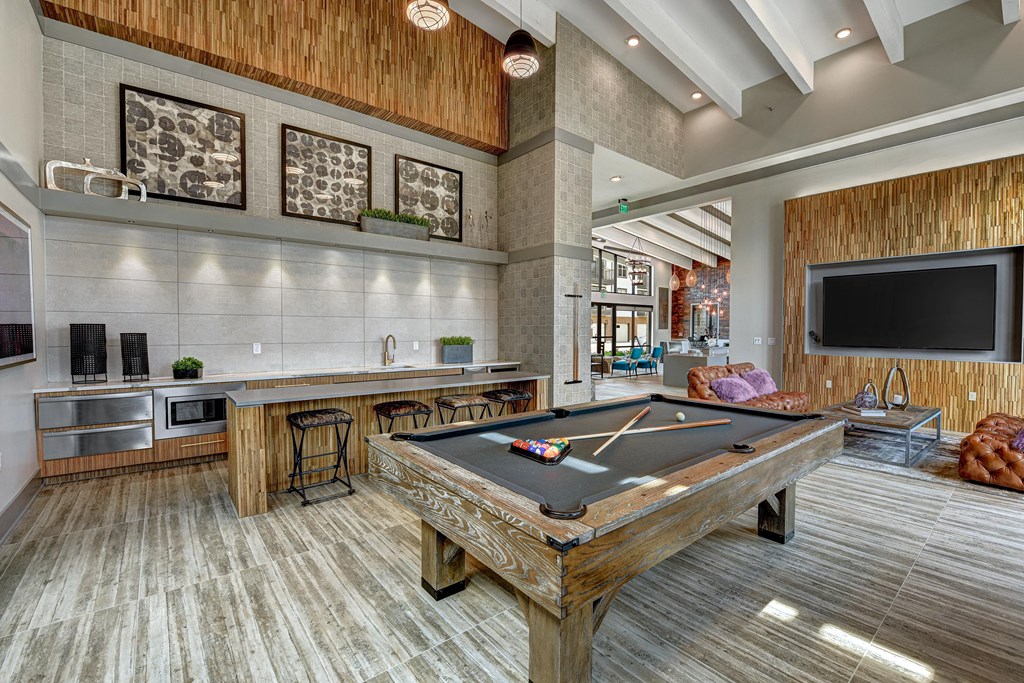 Resident Lounge with Billiards and Demonstration Kitchen