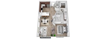 a 3 bedroom floor plan with a bathroom and a living room
