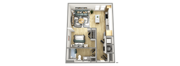 a floor plan of a studio apartment