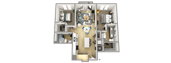 bedroom floor plan an in 3d