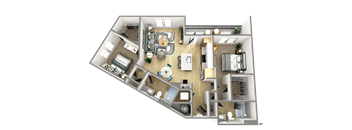 bedroom floor plan an in 3d