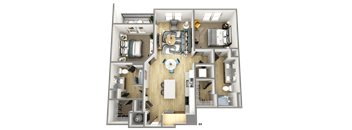 bedroom floor plan an in 3d