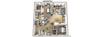 a floor plan of a house with a bedroom and a living room