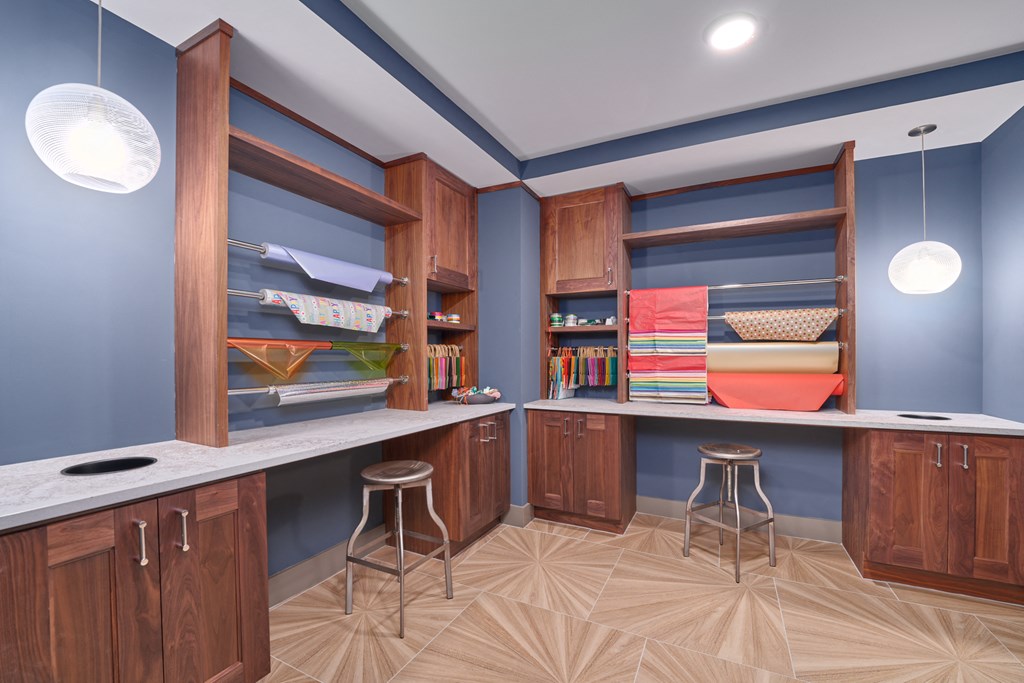 A kitchen with wooden cabinets and a countertop.