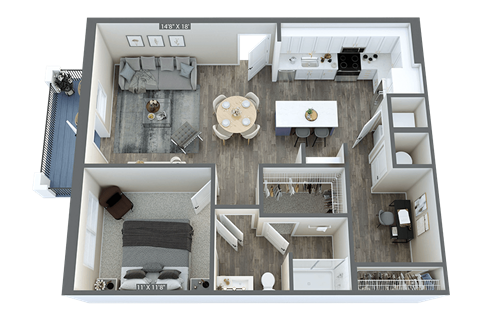 a 3d floor plan of a 2100 sq ft house