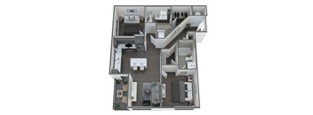 a234 floor plan  1 bedroom with 2 baths  1192 square feet