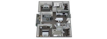 the cypress floor plan  studio with bedroom and living room