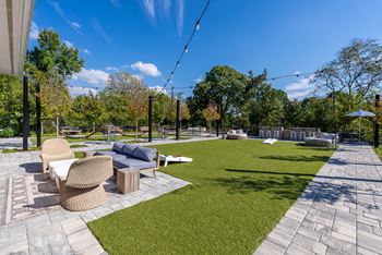A sunny day at the park with a clear blue sky.