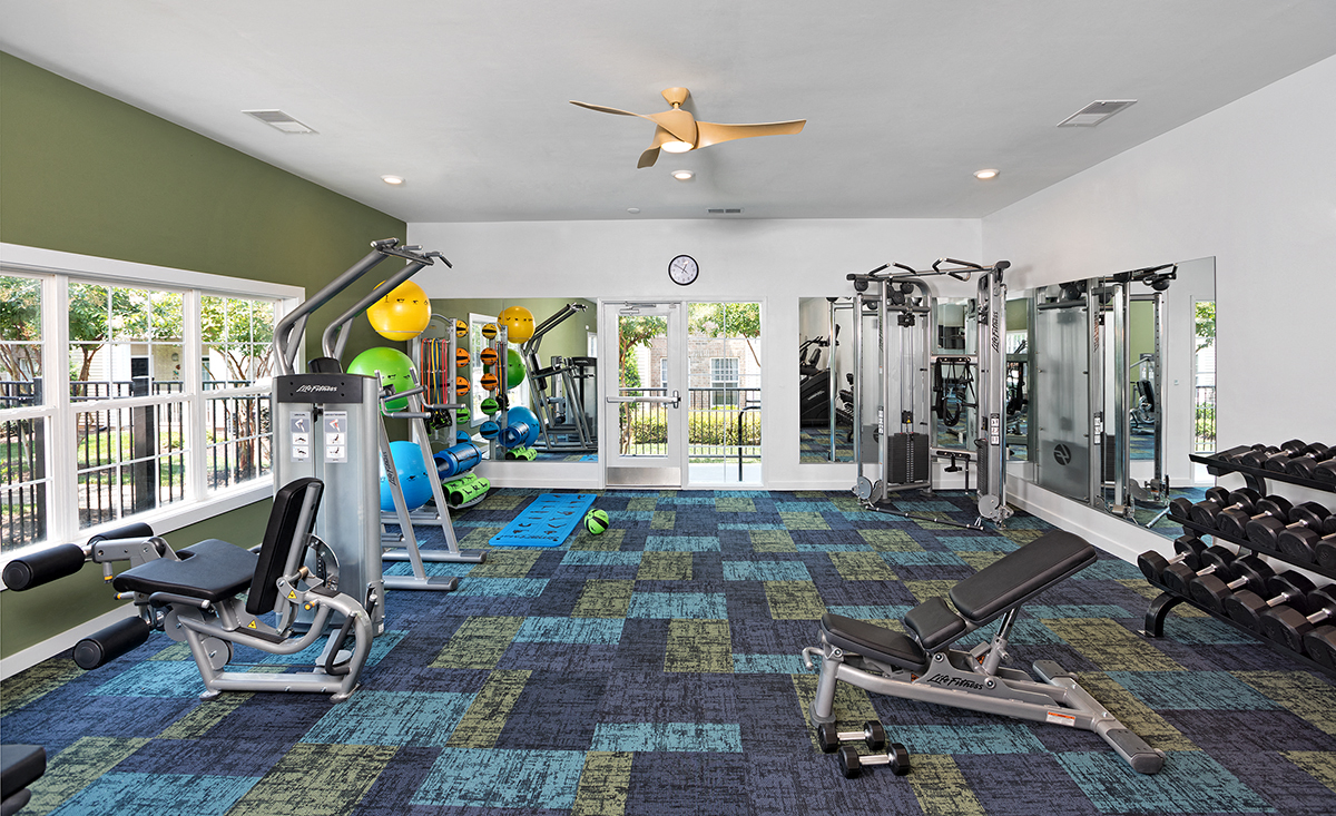 the gym in the owners home is equipped with cardio equipment and weights