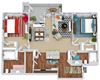 Nelson 3D 2 bedroom apartment. Kitchen with island open to living & dining rooms. 2 full bathrooms. Walk-in closet in both bedrooms. Patio/balcony.