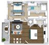 The Bryant The Bryant. 1 bedroom apartment. Kitchen with bartop open to living/dinning room. 1 full bathroom. Walk-in closet. Patio/balcony.