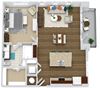 The Dorsett The Dorsett. 1 bedroom apartment. Kitchen with bartop open to living/dinning rooms. 1 full bathroom. Walk-in closet. Patio/balcony.