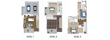 Harris townhome with garage. 3 bedroom townhome. Kitchen with island open to living/dinning room. 3 full bathrooms + powder room. Walk-in closets. patio/balcony.