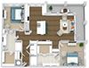 The Hayes The Hayes. 2 bedroom apartment. Kitchen with island open to living/dinning room. 2 full bathrooms, double vanity in master. Walk-in closets. Large wrap around Patio/balcony.