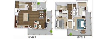 Perkins + yard. 2 bedroom townhome. Kitchen with island open to living/dinning room. 2 full bathrooms + powder room, double vanity in master. Walk-in closets. patio open to yard. 2nd floor balcony.