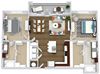 The Renfro The Renfro. 2 bedroom apartment. Kitchen with island open to living/dinning room. 2 full bathrooms, double vanity in master. Walk-in closets. Patio/balcony.