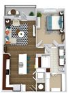 The Ware The Ware. 1 bedroom apartment. Kitchen with bartop open to living/dinning rooms. 1 full bathroom double vanity. Walk-in closet. Patio/balcony.
