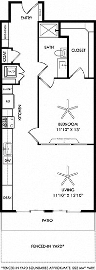a floor plan of a small house with a kitchen and a living room