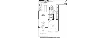 a floor plan of a house with bedrooms and a living room