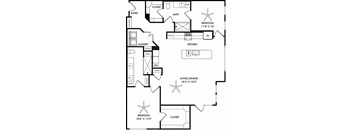 a floor plan of a house with bedrooms and bathrooms and a living room