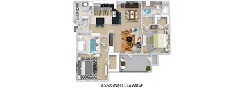 a floor plan of a house with bedrooms and a living room